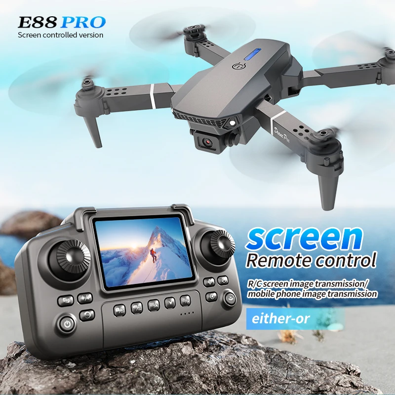 Rc Helicopter Electric - โดรนรุ่น Professional E88 PRO พร้อมหน้าจอ กล้อง